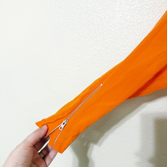 Rag & Bone Odette Side Drape Silk Orange Drape Effect Midi Dress BlairEadieBee S - Picture 11 of 15